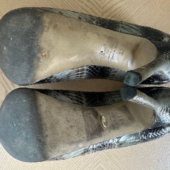 Sergio Rossi Snakeskin Cachet Pumps, Vero Cuoio, Blue Gradient, Size 37 - Picture 7 of 7